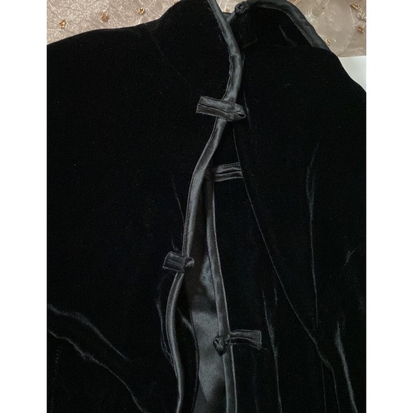 LINDA HARTMAN INTIMATES 100% silk VELVET velour size XL  button down shirt - Picture 13 of 16